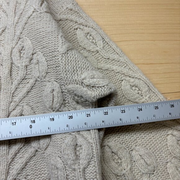 Vintage Banana Republic Sweater Mens Medium Cream Wool Fisherman Chunky Knit - Picture 7 of 13